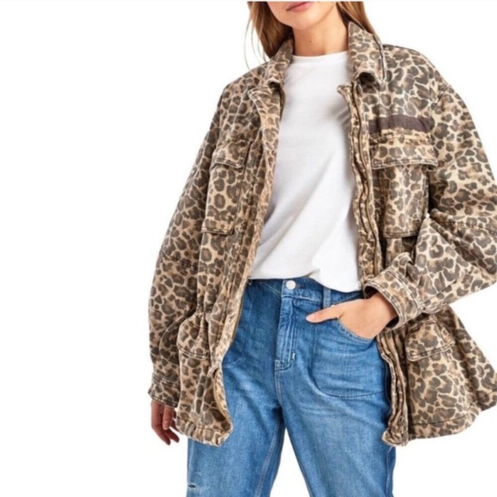 🆕Free People Women’s Leopard Print Jacket 🔥
